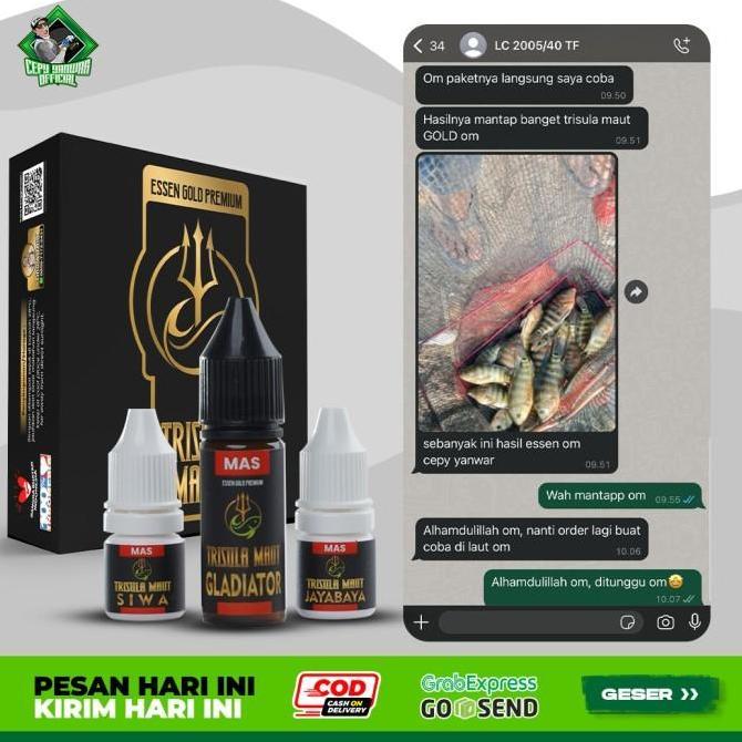 Mano- Essen Trisula Maut Gold Cepy Yanr | Essen Saja Mancing Ikan Mas Nila Bal Bandeng Laut Lele Pan
