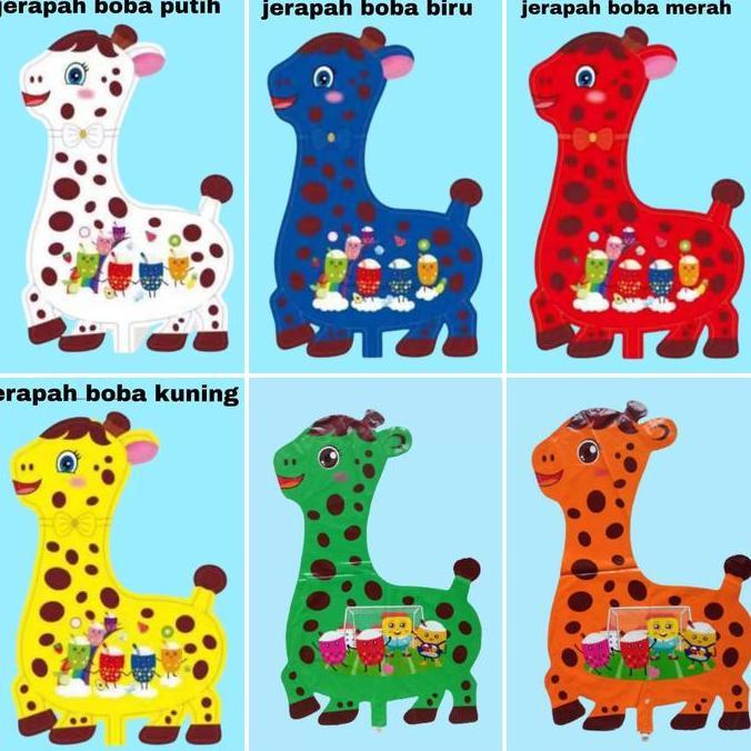 JERAPAH 1 Pack (BALON GAS/FOIL/TERBANG/KARAKTER ) JERAPAH BOBA
