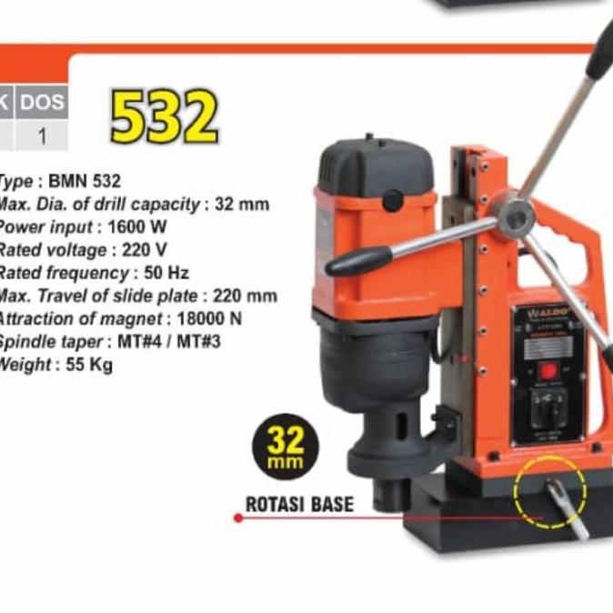 +%+%+%] Mesin Bor Magnet ALDO 532 32 MM Magnetic Bor Drill 32mm
