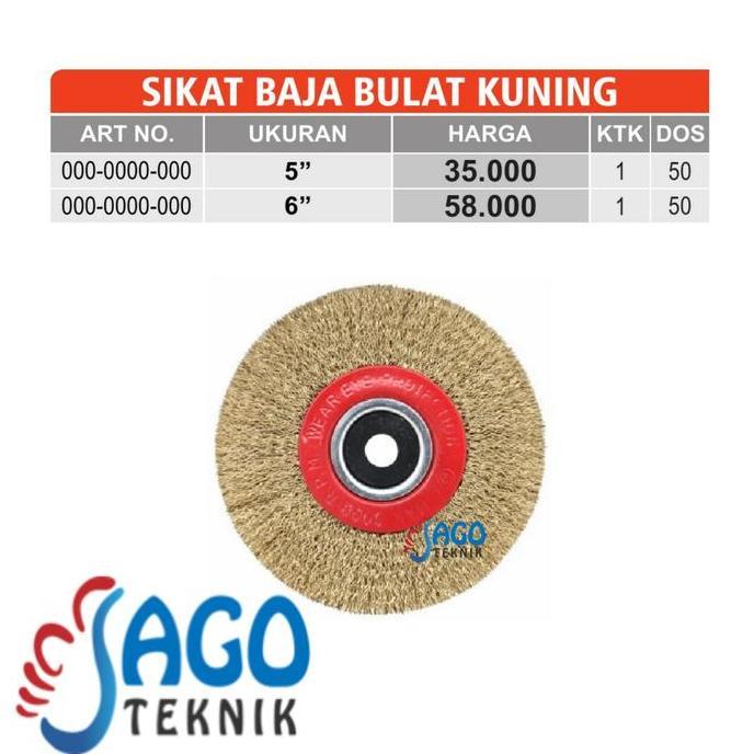 .........] Sikat Baja Bulat / 6inch / Sikat Las Bulat Kuning