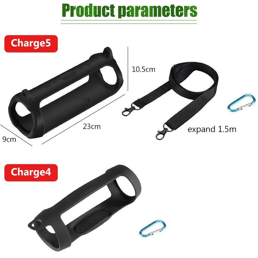 Silikon Case Casing Carrying Travel Bag Untuk JBL Charge 4 / 5 + Shoulder Strap