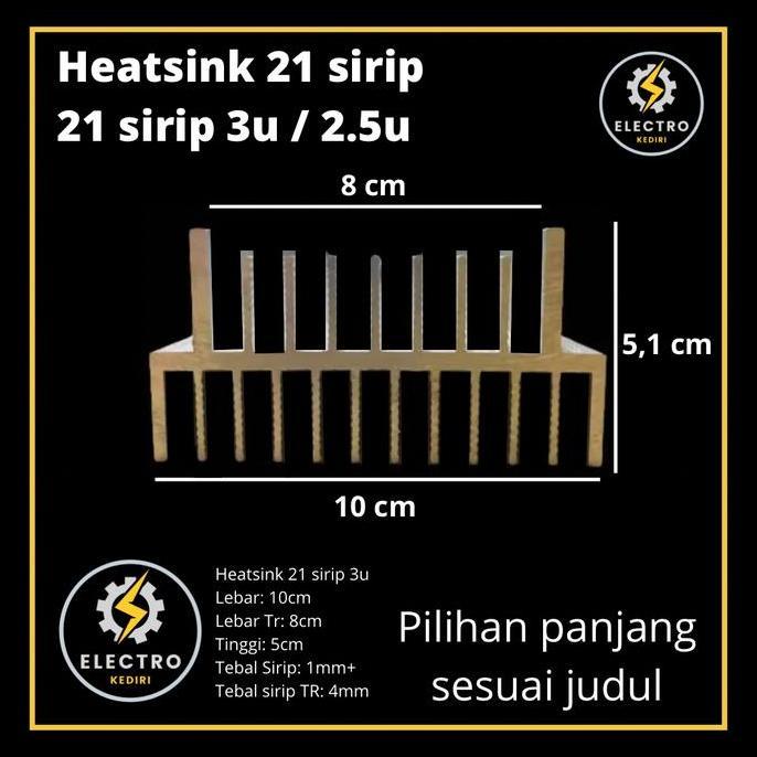 .........] Heatsink  2,5u alumunium 21 Sirip 20 cm 21sirip | lebar 8cm | 20cm