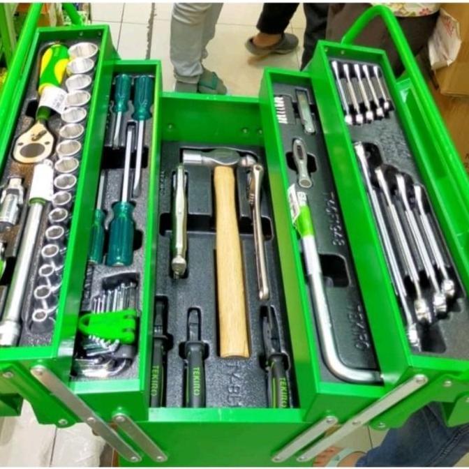 Terlaris Tekiro Tool Box Set 72 Pcs Mekanik Tools Toolbox Alat Perkakas Tukang