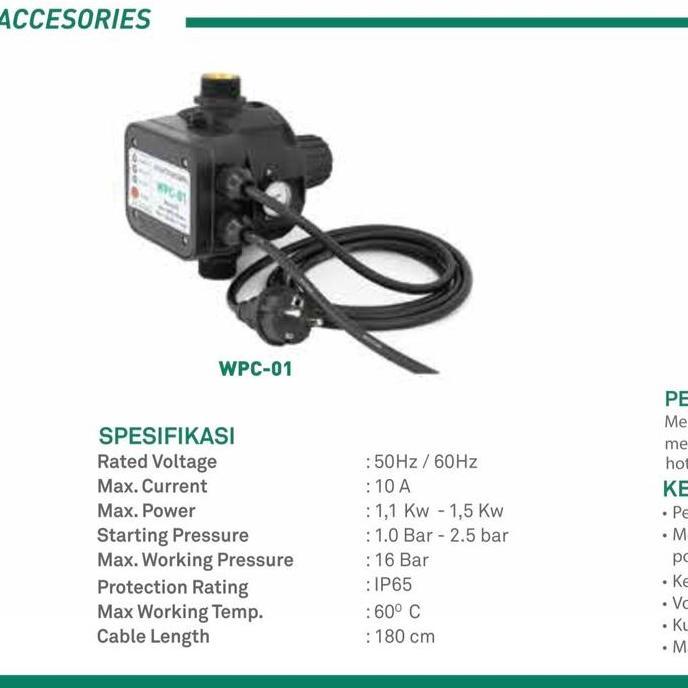 Wasser Wpc 01 Automatic Pump Pressure Control Apc Otomatis Pompa Air