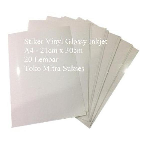Glue- Stiker Vinyl Glossy Inkjet A4