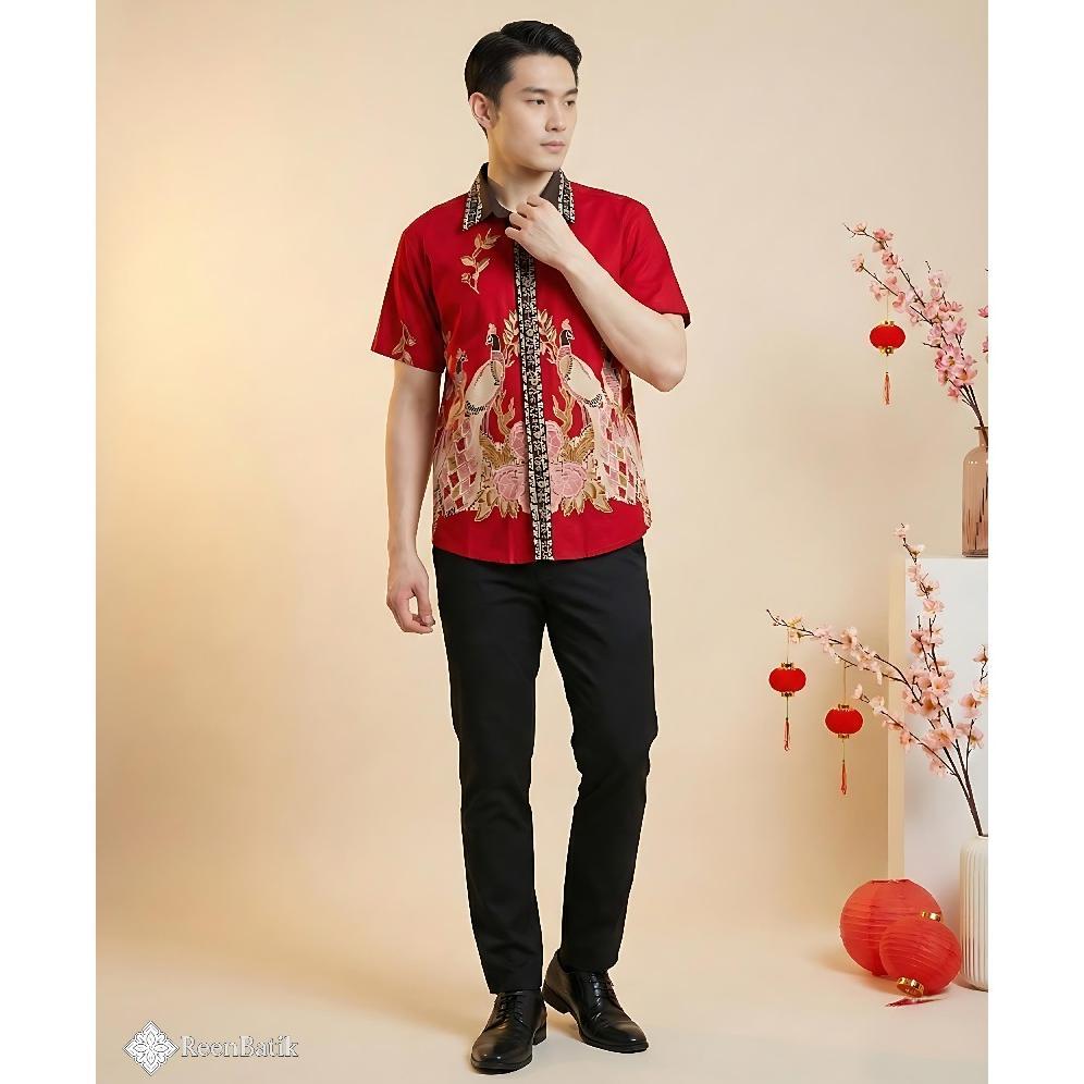 TERLARIS BATIK COUPLE EDISI IMLEK WARNA MERAH / CHEONGSAM /BLOUSE IMLEK / KEMEJA BATIK / DRESS IMLEK