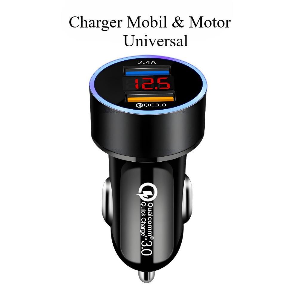NEW ARRIVAL CHARGER HP MOTOR DUAL USB NEW NMAX LEXI FREEGO FAZZIO 125 SCOOPY NEW CAR CHARGER COLOKAN