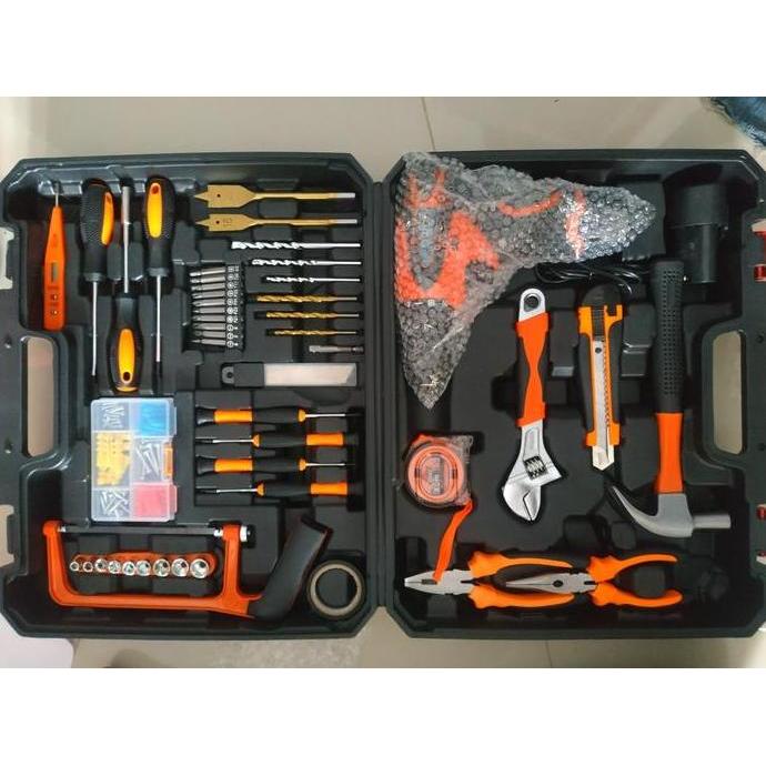 Terlaris Paket Komplit Set Hand Tools Perkakas Tukang Bangunan Serbaguna Import