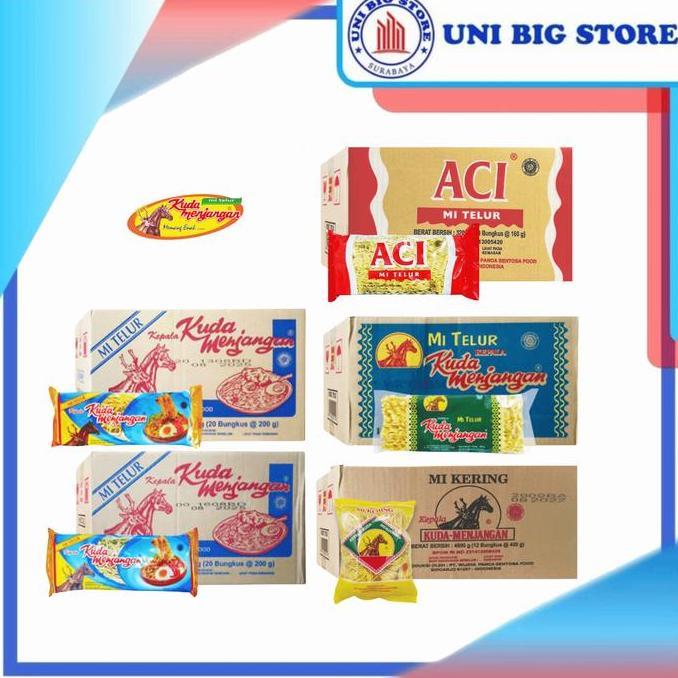 mka_jayadira - mie telor keriting aci kuda menjangan kecil - lebar 200 gr x 20 pcs dus mi telur biru