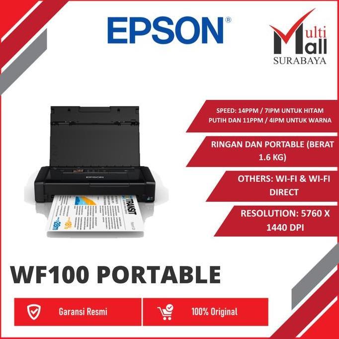 Epson Printer WF-100 WF 100 WF100 WorkForce WIFI Inkjet Printer Portable