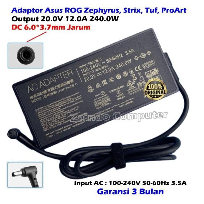 ADAPTOR ASUS ROG TUF 20V 12A 240.0W (6.0*3.7MM) A15 A16 A17 FA617NS FA617XS FA707XI FA707XV FA707XU 