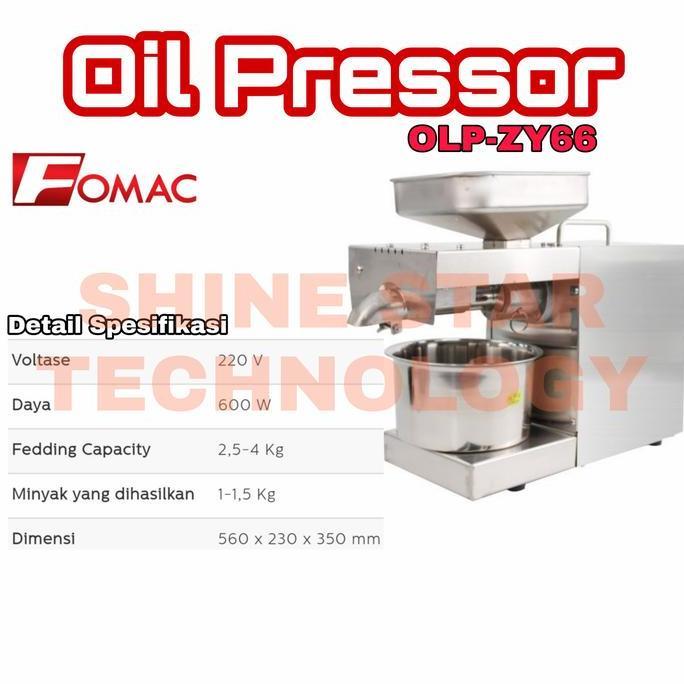 TERMURAH - Fomac Oil Pressor OLP-ZY66 Mesin Pemeras Minyak Biji-bijian