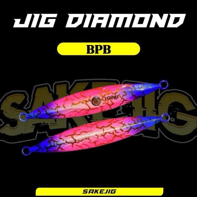 Umpan Metal Jig Diamond Crackle By SAKEJIG 80 gr & 100 gr FULL GID ( Glow In The Dark )