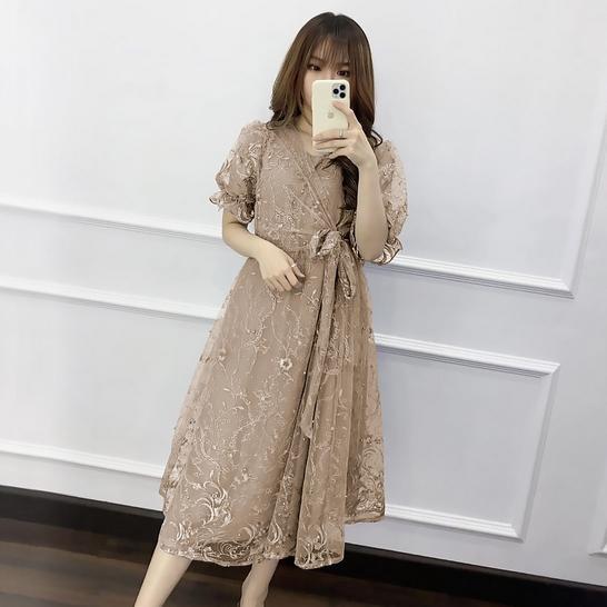 diskon premium - livina dress pesta brukat tille 3 ukuran / dress natal livina gaun pesta kondangan 