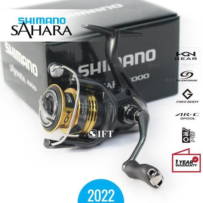 Reel Shimano SAHARA [2022] Power Handle 500 UL 1000 2500 3000 4000 5000 Freshwater Saltwater Resmi