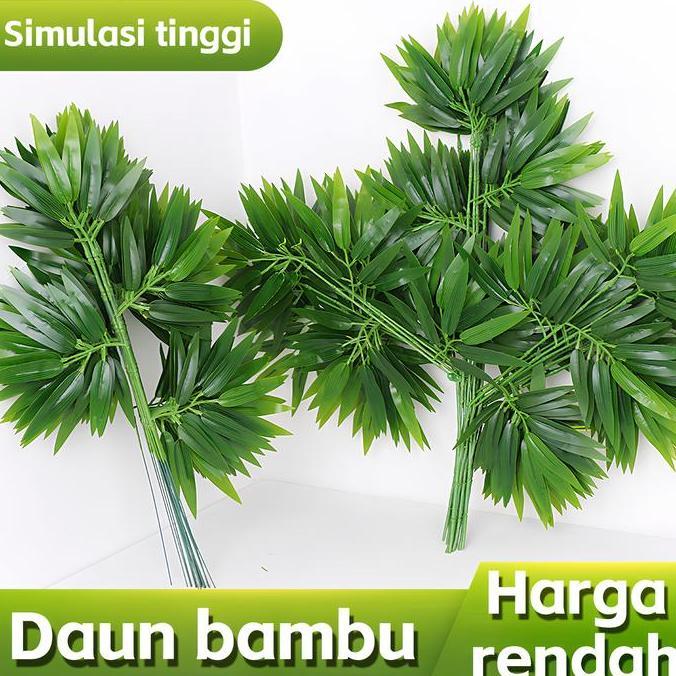 Dekorasi daun bambu buatan, cocok untuk dekorasi pernikahan dan festival Bunga Plastik daun  hiasan 