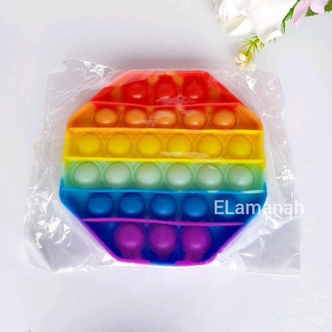Promo El - Mainan Pop It Anak / Pop It Karet / Mainan Pereda Stres / Pop It Kotak Bulat Segi Enam Si
