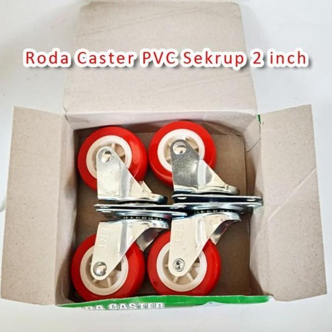 Roda Troli Kulkas Lemari Gerobak Meja Caster Pvc 2 Inch Hidup