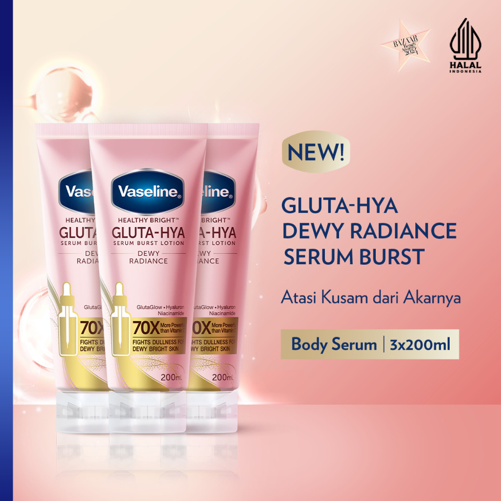 [JENNIE'S PICK] Vaseline Healthy Bright Gluta Hya Serum Lotion Dewy Radiance 200ml Triplepack