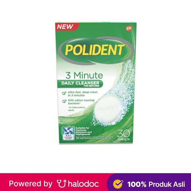 polydent 3 minute daily cleanse for dentures box 30