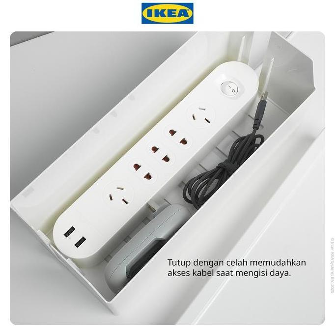 Ikea Satting Kotak Pengatur Kabel Dengan Penutup Minimalis Plastik Fabric