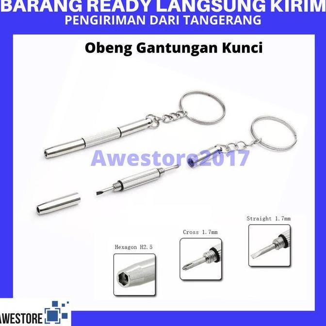 Obeng Kacamata Gantungan Kunci Mini Portable Baut Jam Key Chain Minus murah