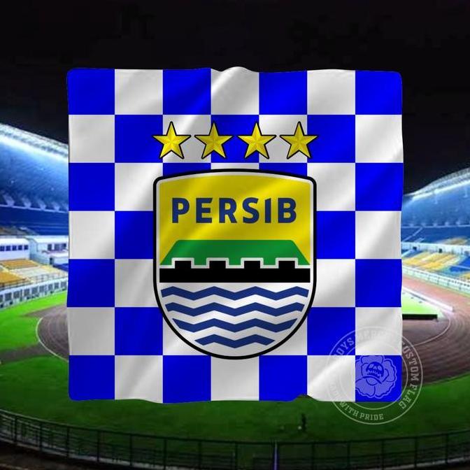 Bendera PERSIB BANDUNG | LOGO PERSIB BINTANG 4 | BENDERA BIRU PERSIB
