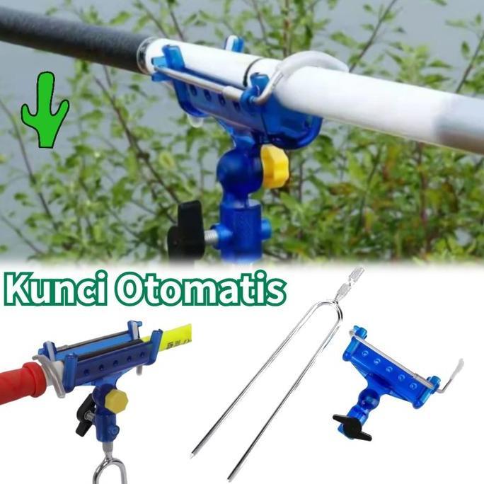 RGPOTZ Cagak Joran/Bracket Dudukan Joran Pancing Adjustable 180 Derajat Bahan Stainless Steel