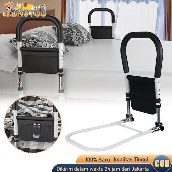 CABBALUS Bed Assist Rail Siderail Bed Pasien Bed Rail Adjustable Folded Safety Bed Rail Lansia Pegan