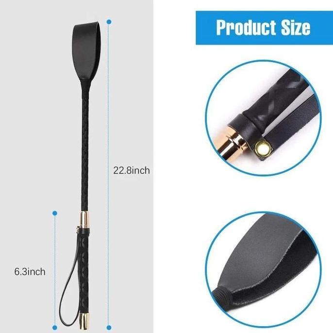 RGPOTZ Cambuk Kuda 60cm Dengan Grip Non Slip Dan Material Kulit Premium Untuk Kenyamanan Berkuda Mak