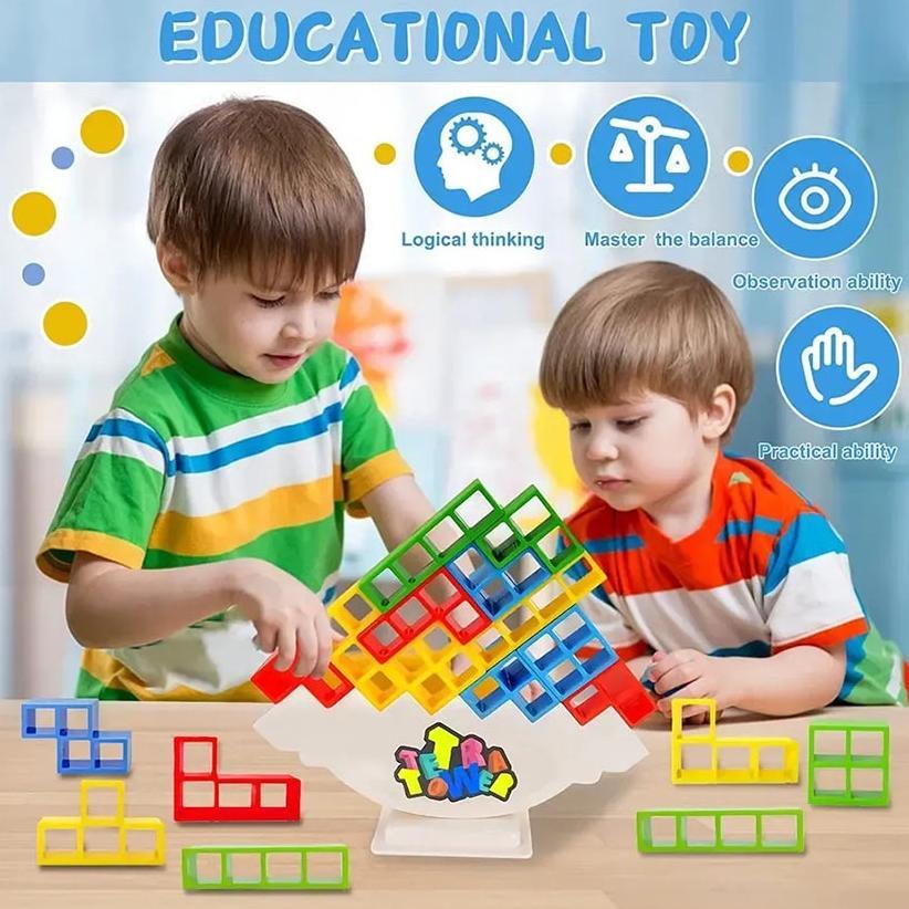 Mainan Fun Tetris Tower / Tetra Balancing / Tetra Tower Mainan Tetris
