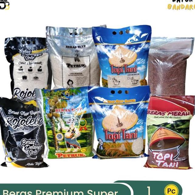 Beras 5 Kg Rojolele Bunga Ramos Bmw Daun Suji Petruk Merah 5Kg Nasi Bubur Rice Food Pandan Wangi Put