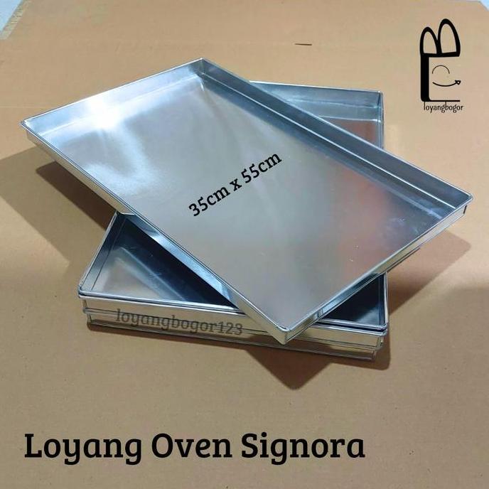 Loyang oven signora 35x55 bahan alumunium tebal loyang oven kue kering Kitchenware Nampan [Terbaik]