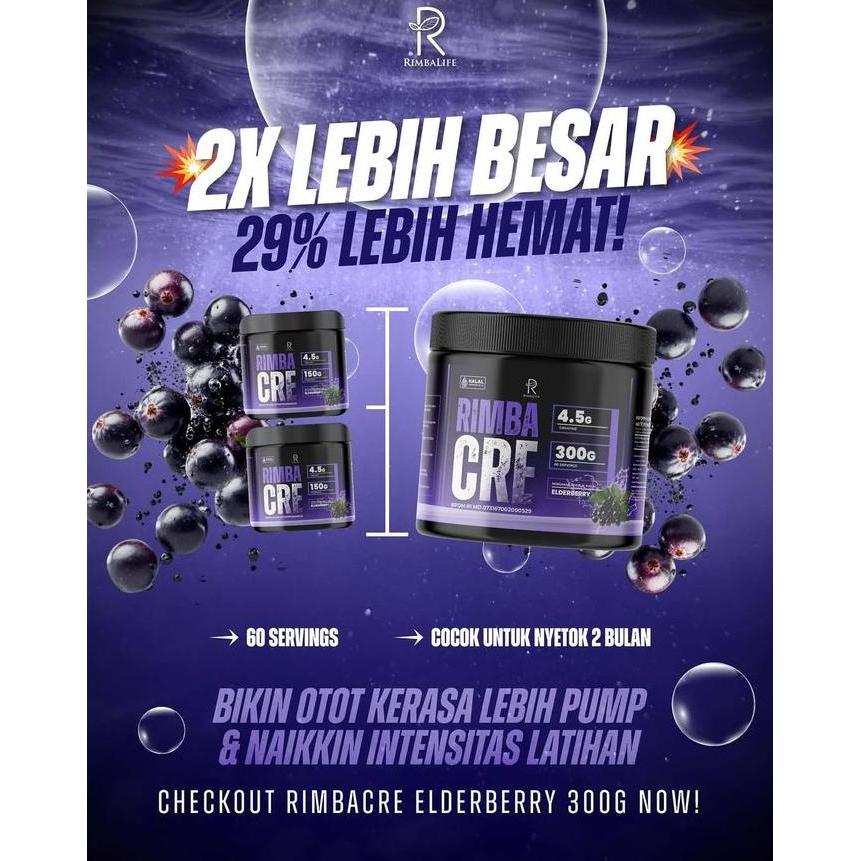 Rimbalife Rimbacre Creatine Monohydrate 300 Gram 60 Serving Kreatin Suplemen Gym Fitness