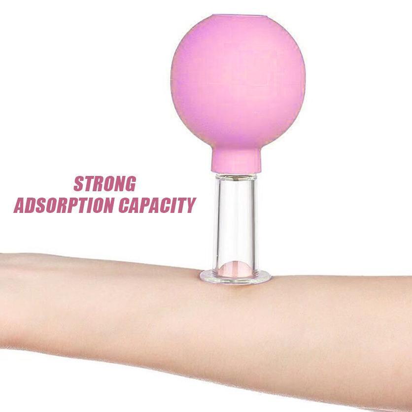 4Pcs Facial Cupping Cup Bekam Wajah -Alat Bekam Wajah-Cupping Bekam-Bahan Kaca Facial Vacuum Cup Bek