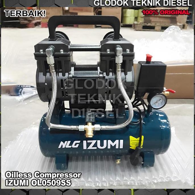Kompresor Angin Oiless 9L Izumi Ol0509Ss Listrik Nlg 450W / Kompresor Tanpa Oli Air Compressor Udara