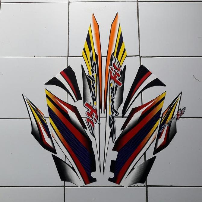 stiker striping body motor Supra Fit 2004 full hitam
