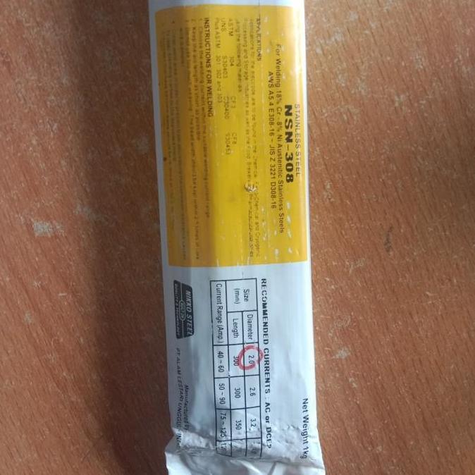 kawat las nsn 308 2.0 mm nikko steel nsn 308 2.0