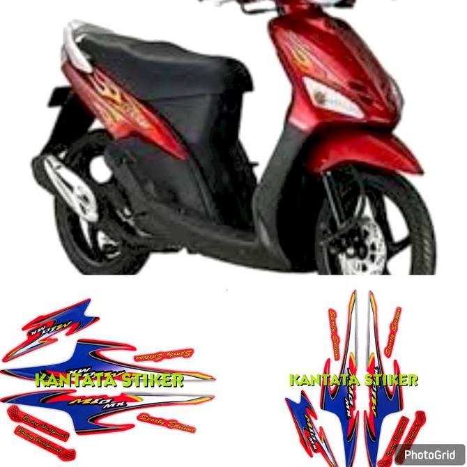STIKER MOTOR STRIPING MOTOR VARIASI MIO SPORTY MERAH Motorcycle