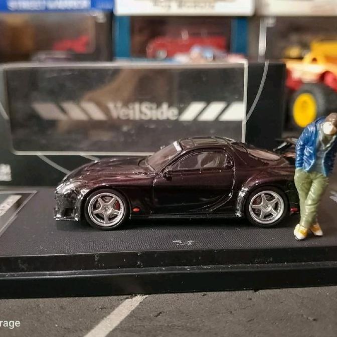 DIECAST TIME MICRO MAZDA RX7 RX 7 VEILSIDE BLACK PLUS FIGIRE HAN AG27