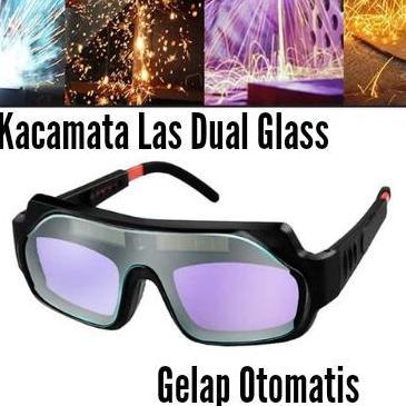 Kacamata Las Otomatis Dual Glass Kacamata Las listrik Auto Dark