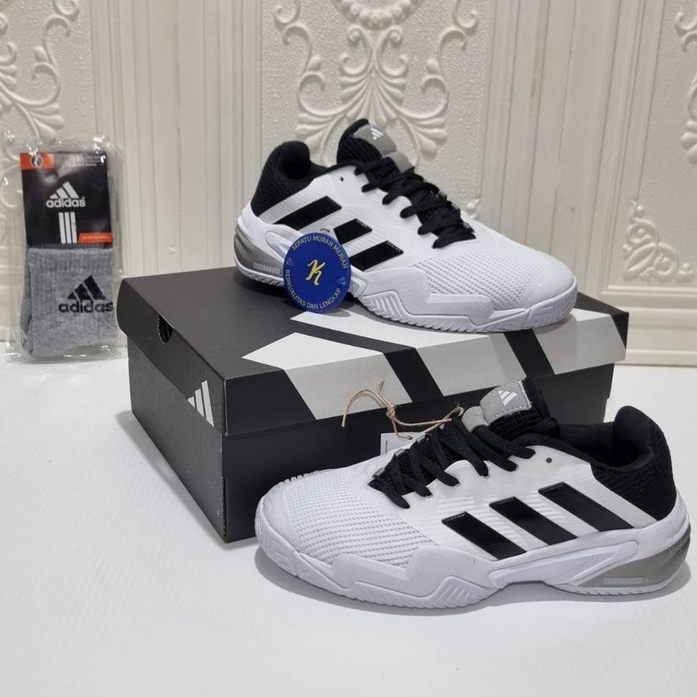 NEW Sepatu adidas Tenis Barricade 13 Putih/Hitam