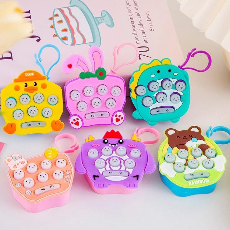 Terbaru Fidget Toys Gantungan Kunci Mainan Game Pop It Elektrik Mini Pop Push