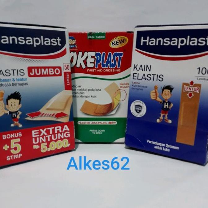 Fitplus- Hansaplast Strip Standar 100Pcs Hansaplast Jumbo 50Pcs Okeplast Standar 100Pcs Plester Luka