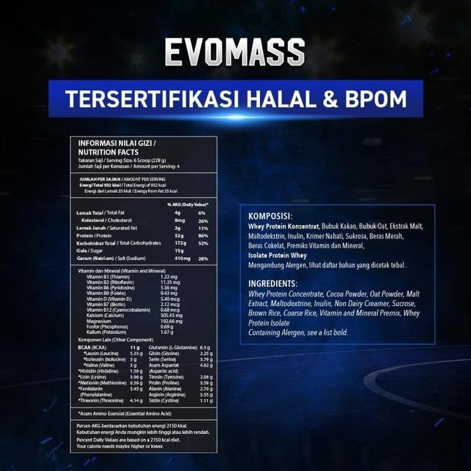 Evolene Evomass Gainer 2 Lbs 912 Gram Weight Gainer Evolene Bpom