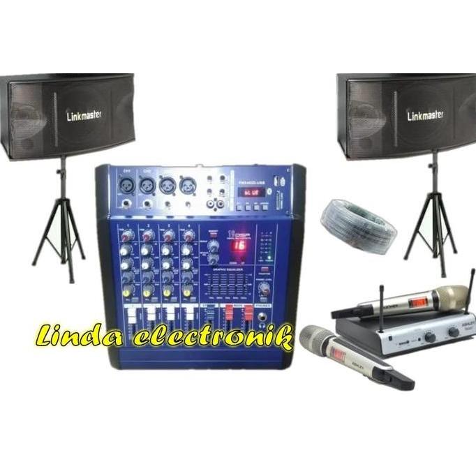 paket sound system linkmaster 10inch dan power mixer