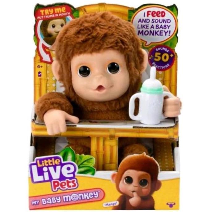 Mainan Anak Boneka Little Live Pets Baby Monkey Interaktif & Bersuara