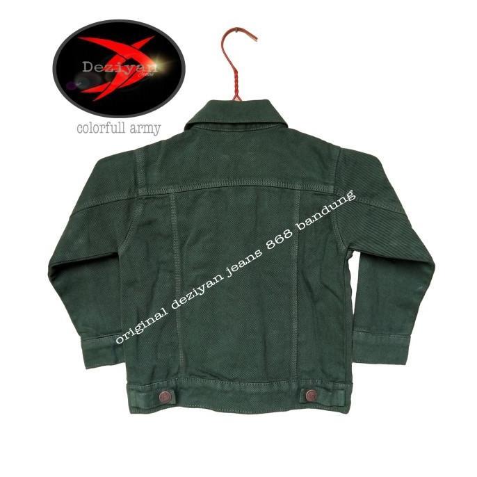 BIG SALE Deziyan868 Jaket jeans anak warna army / hijau botol jaket anak laki laki 1 - 12 tahun