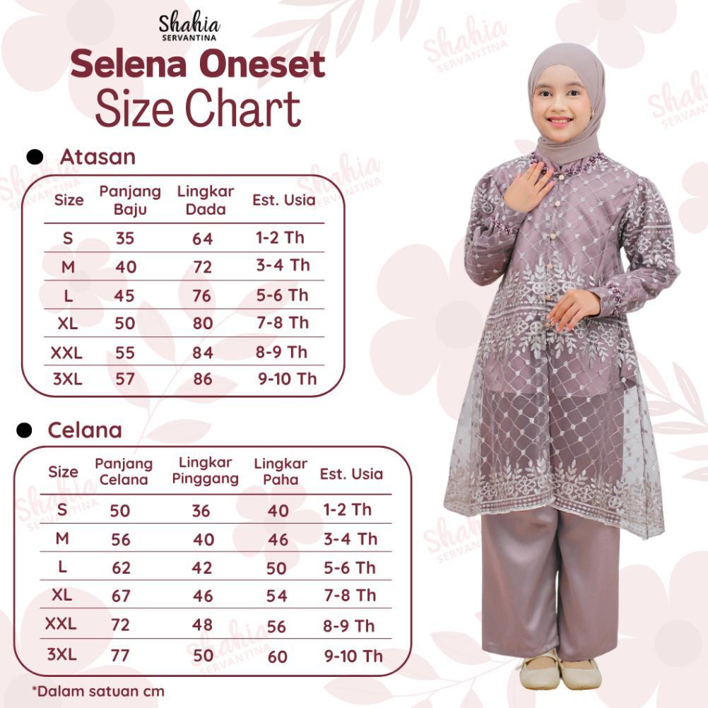 SUPER DEAL SHAHIA SERVANTINA - SELENA ONESET SETELAN CELANA ANAK PEREMPUAN TUNIK COUPLE MOM & KIDS