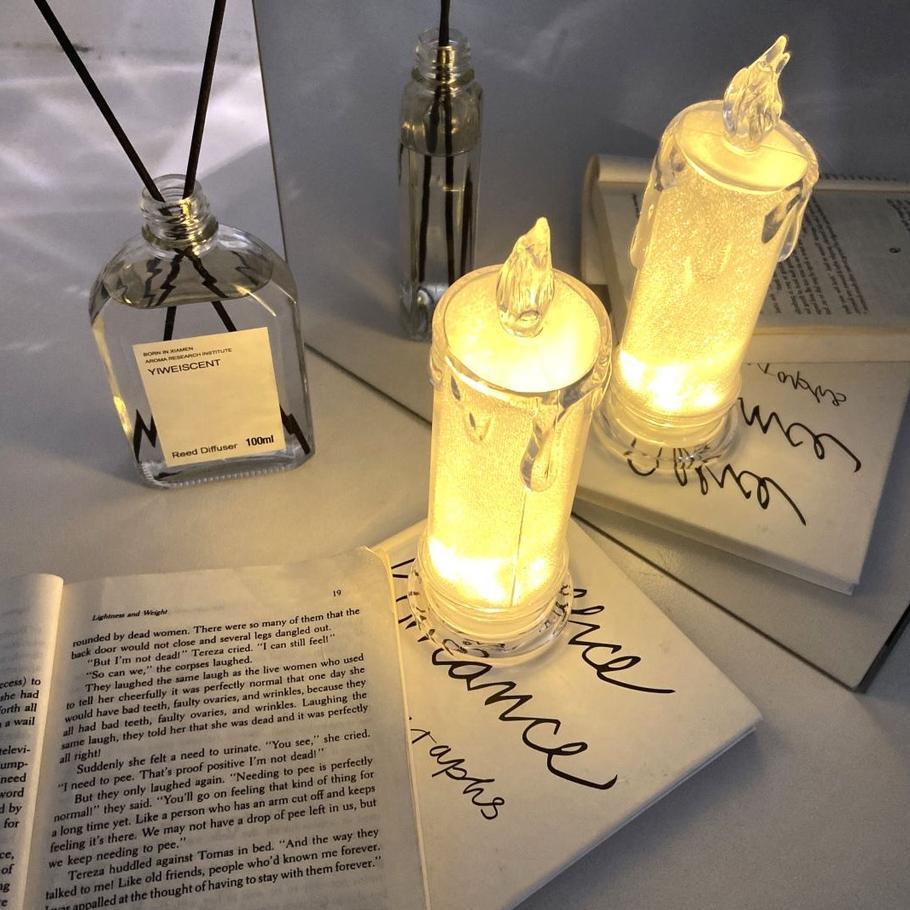 Blink Glitter Led Candle / Lilin Aesthetic Pajangan Lilin Palsu Melted